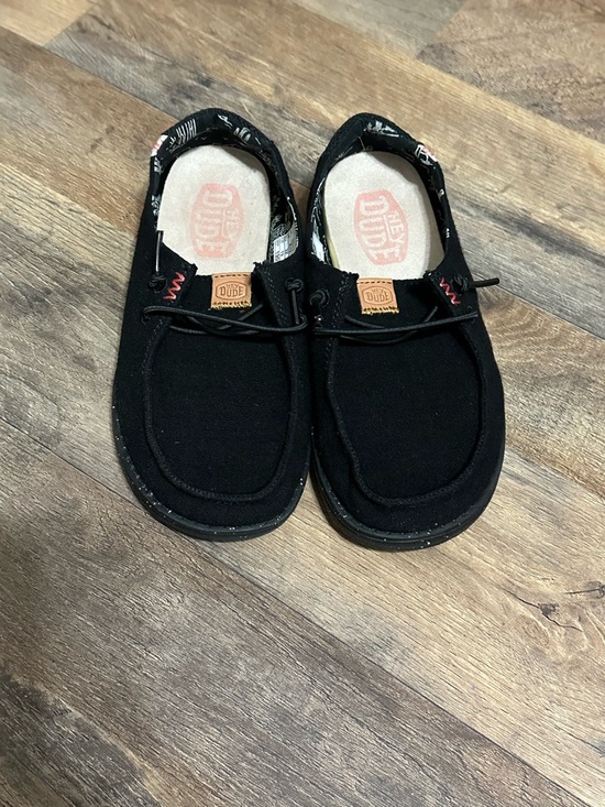 Hey Dude Other - Hey Dude Kids Black Canvas Slip-On Sneakers with Brown Logo Tab